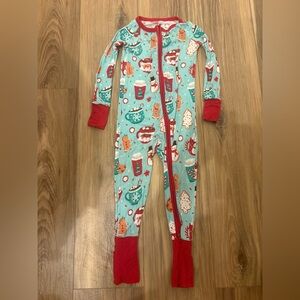 Little Sleepies Hot Cocoa Kids One Piece Pajama - Red and Blue